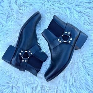BARNEYS NEW YORK Moto Leather Booties
